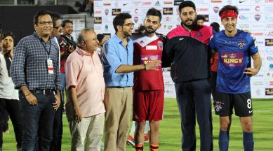 Virat Kohli, Virat Kohli foundation, Virat Kohli charity, charity match, Virat Kohli, Abishek Bachchan, sports news, sports, cricket news, Cricket