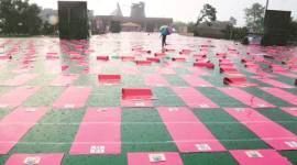 International yoga day, yoga day, cahndigarh yoga day, yoga day rain, yoga venue waterlogged, chandigarh administration, narendra modi, capitol complex, chandigarh rain, indian express news, indian express yoga day, yoga day updates, india news