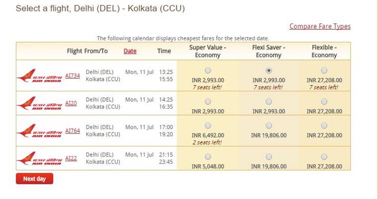 Air India, rajdhani, cheap air tickets