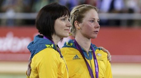 Australia's bronze medallists Kaarle McCulloch (R) and Anna Meares stand on the podium during the victory ceremony after the track cycling women's team sprint finals at the Velodrome during the London 2012 Olympic Games *** Local Caption *** "Australia's bronze medallists Kaarle McCulloch (R) and Anna Meares stand on the podium during the victory ceremony after the track cycling women's team sprint finals at the Velodrome during the London 2012 Olympic Games August 2, 2012. REUTERS"