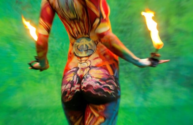 models in bodypaint, World Bodypainting Festival, austria, Bodypainting