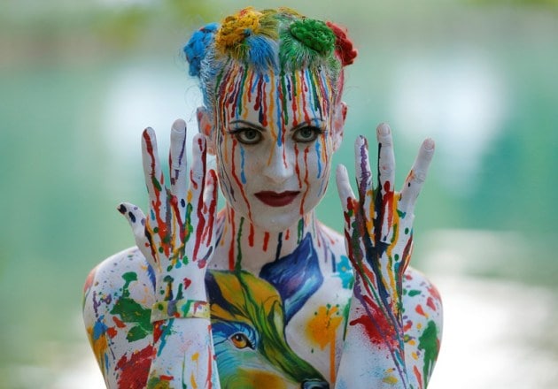 models in bodypaint, World Bodypainting Festival, austria, Bodypainting