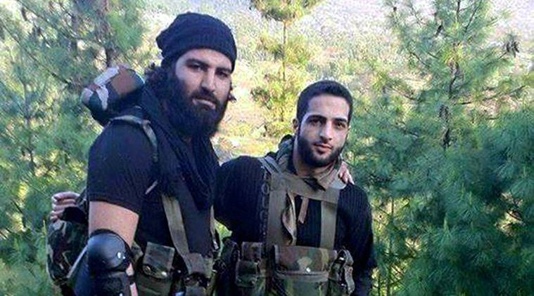 Sabzar Ahmad Bhat with Burhan Wani - Hizbul Kashmir terrorist commander