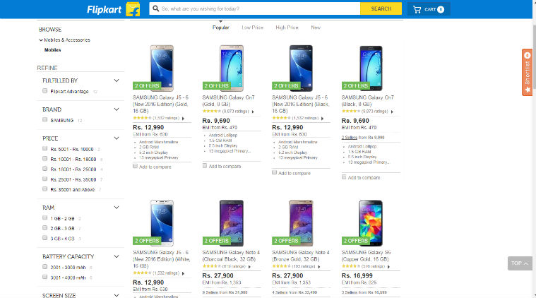 samsung j5 flipkart