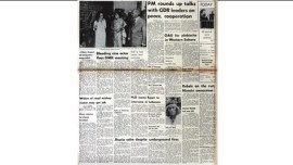 forty years ago, indian express, vc shukla, young journaliust association, deadlock in uganda, pro palestinian guerillas, plo, indira gandhi, indira gandhi in berlin, emergency, Bjorn Borg of Sweden, Wimbledon, indian express forty years ago