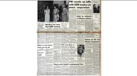 forty years ago, indian express, vc shukla, young journaliust association, deadlock in uganda, pro palestinian guerillas, plo, indira gandhi, indira gandhi in berlin, emergency, Bjorn Borg of Sweden, Wimbledon, indian express forty years ago