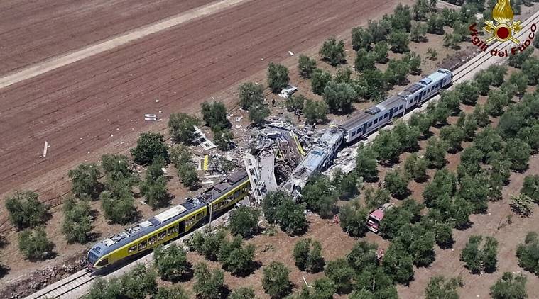 italy train accident, italy accident, italy train crash, train collision, italy train collision, train accident, Italian commuter trains, commuter tarin accident, commuter train collision, italy news, world news, Italy, latest news
