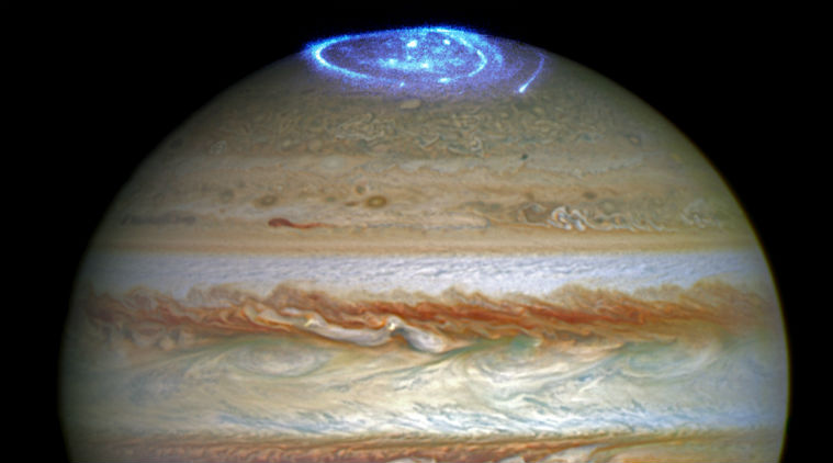 Auroras over Jupiter's poles are far brighter than the one's over Earth