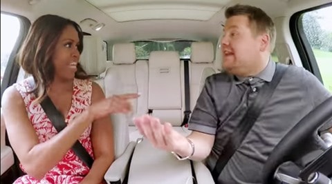 michelle obama, michelle obama singing, michelle obama on late late night show, michelle obama stevie wonder, stevie wonder, FLOTUS, barack obama, beyonce, obama and beyonce, white house, michelle obama karaoke, James Corden, The Late Late Show
