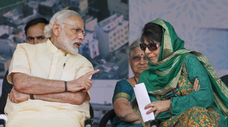 Prime Minister Narendra Modi and J&K CM Mehbooba Mufti. (file photo)