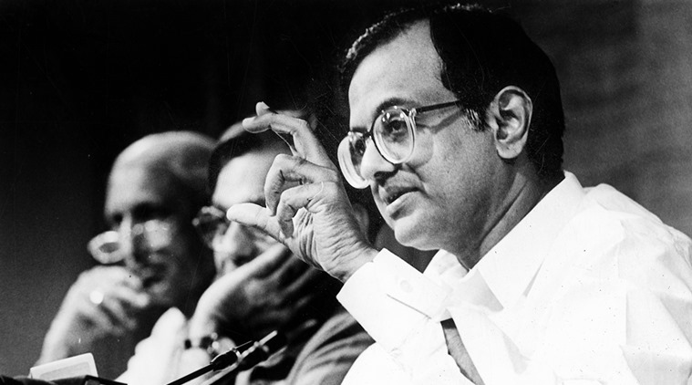 P Chidambaram, the then finance minister, addresses a press conference in New Delhi on June 21, 1997, four months after presenting his ‘dream budget’. (Source: PTI)