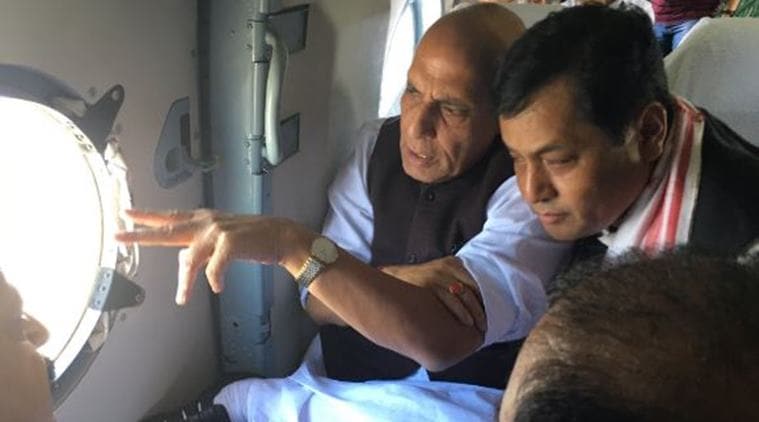 assam, assam floods, assam flood death, rajnath singh, rajnath singh assam, sarbananda sonowal, assam rains, assam monsoon, assam news, india news