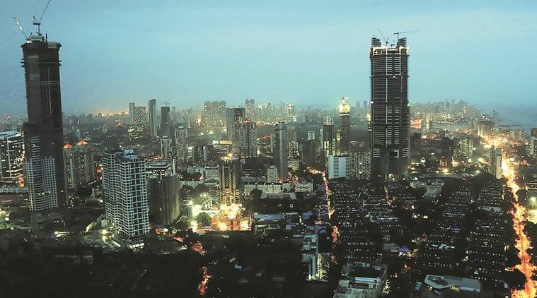 Bird's eye view of Mumbai from 50th floor of Omkar tower in Worli. Express photo by Prashant Nadkar, Mumbai, 06/07/2016