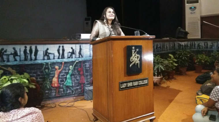 Tina Dabi was felicitated by college principal Suman Sharma