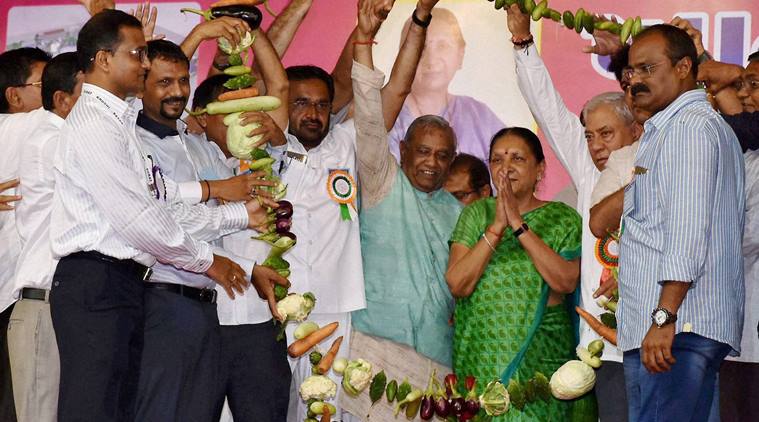 Anandiben Patel, Anandiben Patel resignation, Anandiben Patel quit, Anandiben Patel BJP, BJP, gujarat bjp, bjp headquarters Gandhinagar, Gujarat first woman CM, gujarat news, india news