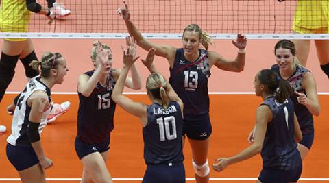 Top-ranked US women’s volleyball team goes unbeaten in group at Rio ...