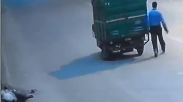 Screen-grab from the CCTV footage. (Source: YouTube)