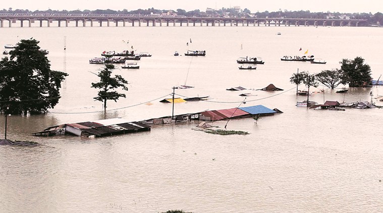 The Ganga in Allahabad; the flooding took place during the weekend. (Source: PTI)