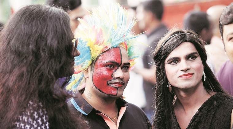 More than a 100 people participated in the annual Pride parade organised by Samapathic trust and LGBT community of Pune on Sunday at JM Road. Express Photo By Sandeep Daundkar,07.08.15,Pune.