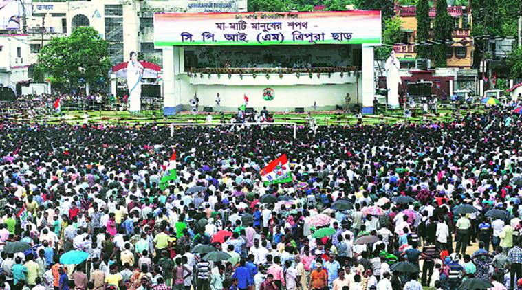 tripura, mamata banerjee, mamata in tripura, mamata banerjee in tripura, tripura elections, west bengal government, tmc, west bengal news, indian express news, india news
