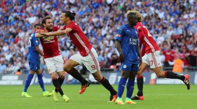 Zlatan Ibrahimovic, Zlatan Ibrahimovic scores, Zlatan Ibrahimovic Manchester United, Manchester United vs Leicester City, man Utd vs Leicester, Community shield cup match, man utd vs lei, football, football news, football score