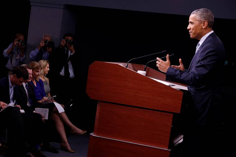 U.S. President Barack Obama holds a news conference at the Pentagon in Arlington, Virginia, U.S. August 4, 2016. REUTERS/Jonathan Ernst