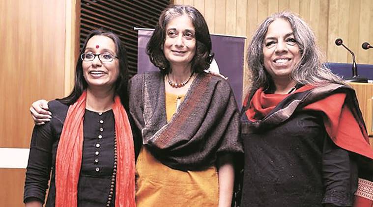 Ritu Menon (centre) with Urvashi Butalia (right) (Source: Express photo by Monica Dawar)