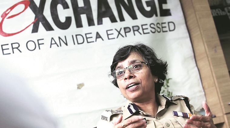 Pune Police Commissioner Rashmi Shukla at the Idea Exchange in the Indian Express Office.