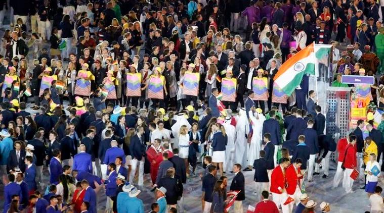 Indian contingent at the Rio Olympics opening ceremony at the Maracana stadium (Source: Reuters)