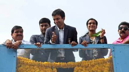 PV Sindhu, Sindhu hyderabad, Sindhu gachibowli stadium, sindhu landing india, sindhu landed, sindhu celebrations, sindhu silver medal, sindhu olympics, sindhu hyderabad, gachibowli stadium, india rio olympics, india olympics, olympics news, sports, sports news