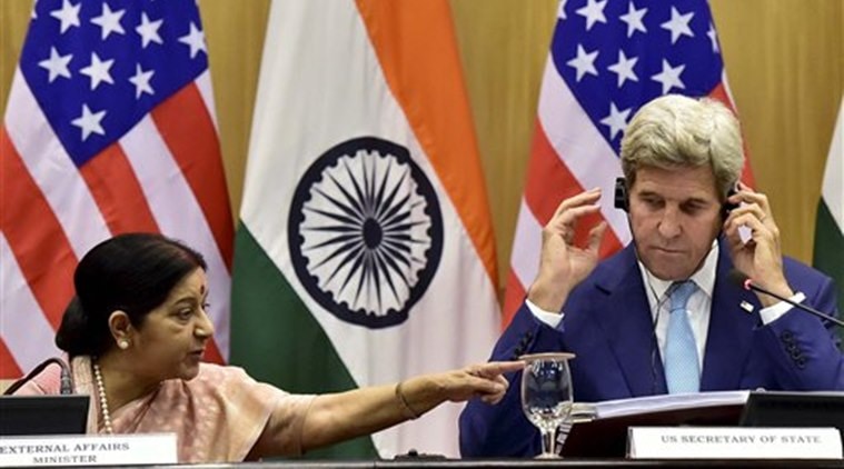India, US, Indo US, Indo-US, India-US, India US, John Kerry, Sushma Swaraj, Cyber, joint cyber framework, counter-terrorism, terrorism, India news
