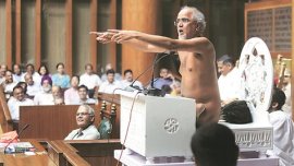 Tarun Sagar, Jain Monk, Jain Monk in Haryana assembly, naked monk haryana assembly, Tarun Sagar controversies, Tarun Sagar Haryana Assembly, Madhya Pradesh news, India news