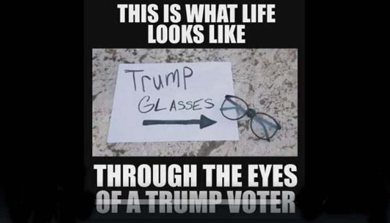 Image result for this is what life looks like through trump glasses