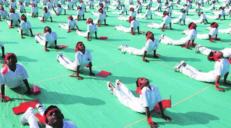 BMC, bmc school, surya namaskar, Surya namaskar must at BMC schools, Surya namskar BMC schools, BJP, BJP proposal, bmc school yoga, yoga at bmc school, Samajwadi Party, Samajwadi Party oppose, bjp, indian express news, mumbai news, india news