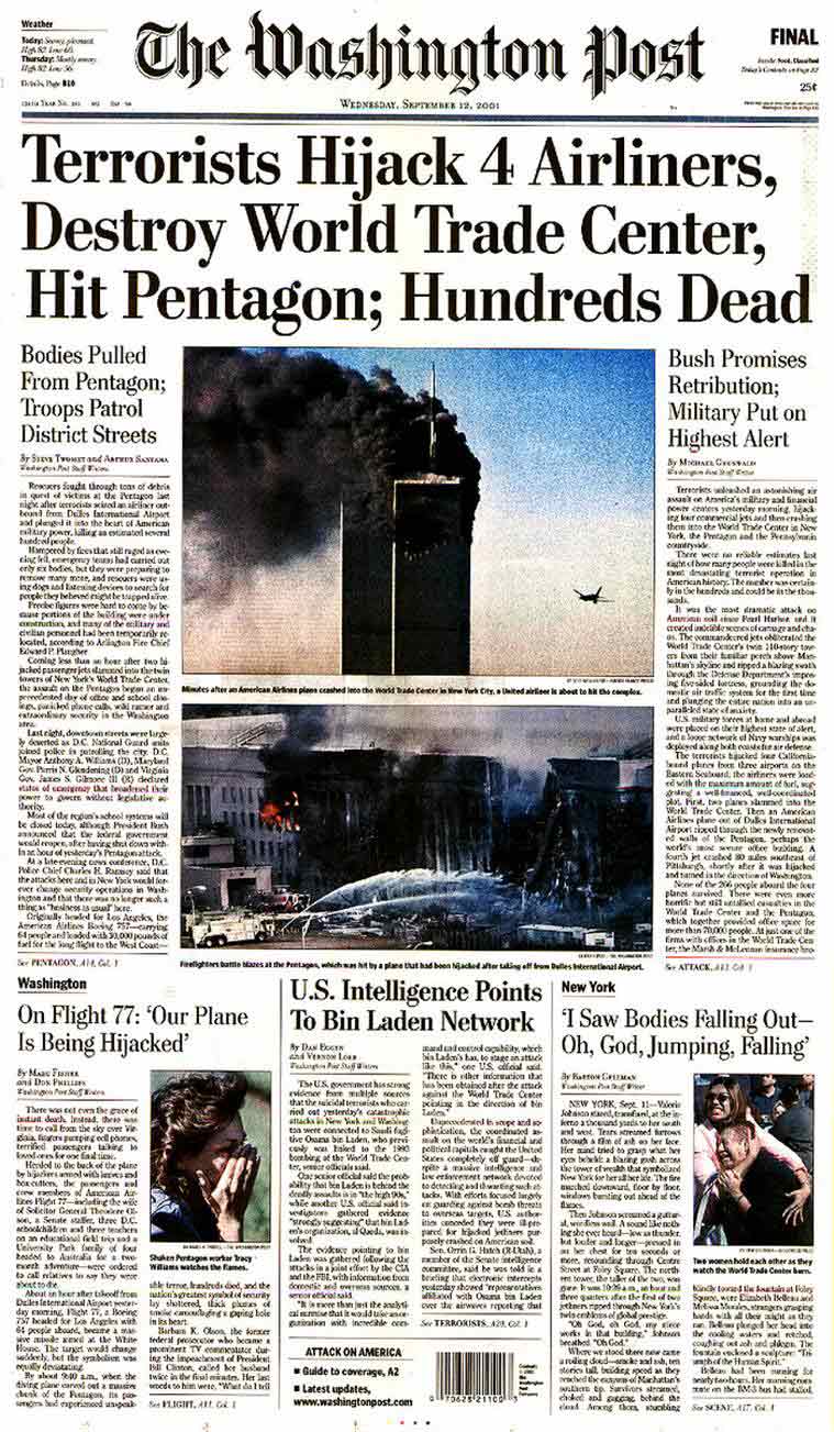 9/11 rewind A look at front pages of newspapers following that ‘day of