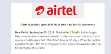 Airtel 4G, Airtel 4G plans, Airtel prepaid, Airtel new offers, Airtel free 4G, airtel 30GB 4G, airtel FUP, 4G FUP delhi, airtel 4G offers, Airtel unlimited 4G, unlimited 4G india, Airtel free data for 90 days, airtel Rs 1495 offer, 4G data pack, airtel india, india, reliance jio, jio 4g, technology news, indian express