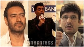 Ajay Devgn, KRK, Karan Johar, Ajay Devgn KRK, Ajay DEvgn Karan Johar, Ajay DEvgn Shivaay, Ajay DEvgn KRK controversy, Karan Johar at Express Adda, Entertainment, Bollywood, Ajay Devgn KRK latest updates,