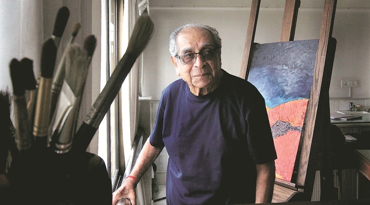 Akbar Padamsee, Akbar Padamsee work, Akbar Padamsee paintings, Akbar Padamsee works auction, greek landscape, greek landscape auction, indian contemporary artists, indian contemporary painters, art and culture news, latest news, india news, indian express