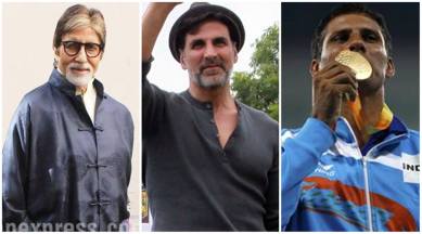 Devendra Jhajharia, Rio Paralympics, Paralympics Rio2016, Devendra Jhajharia wins gold, Devendra Jhajharia wins gold at Rio Paralympics, Amitabh Bachchan, Akshay Kumar, Anushka Sharma, Entertainment, indian express, indian express news