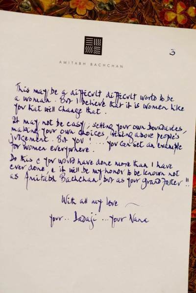 Amitabh Bachchan letter