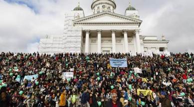 anti nazi demonstration, finland, finland, finland nazi, neo nazi, man dies finland, protest in finland, Helsinki, anti nazi rally, latet news, latest world news