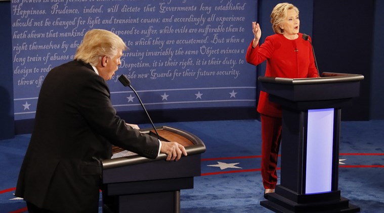 Donald Trump, Hillary clinton, US presidential debate, US debate, US presidential debate 2016, Trump, Clinton, trump-Clinton, Donald Trump-Hillary Clinton, US elections, US polls, US presidential elections 2016, Debates2016, US, United states, US news, world news, Who said what, indian express news,
