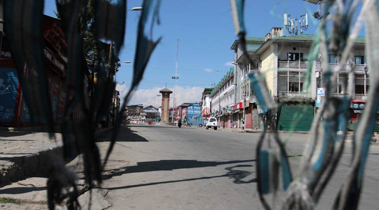 Curfew-stricken valley. (File/Express Photo by Shuaib Masoodi)