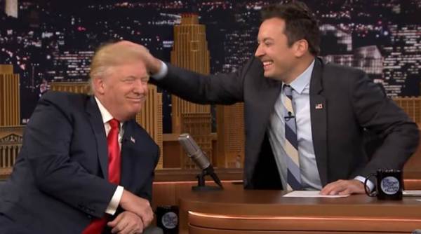Donald trump, Jimmy Fallon, me too, #MeToo, time's up, indian express, indian express news, Jimmy Fallon video, Jimmy Fallon funny video, Donald Trump, Jimmy fallon, jummy fallon show, jimmy fallon trump show, donald trump hair, trump hairdo, Republican candidate Donald Trump, latest news, world news, indian express