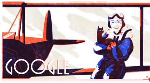 Gogle doodle, google doodle today, jean batten birthday, jean batten greta garbo of the skies, greta garbo jean batten, jean batten new zealand aviator, new zealand aviator jea batten birthday, indian express, indian express news