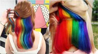 This chic and mysterious hidden rainbow hair is taking Instagram by storm |  Lifestyle News,The Indian Express