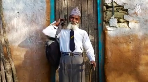 69 year old student, 69 year old nepal school student, inspiration stories on internet, stories on internet that inspire, stories that will inspire, indian express, indian express news