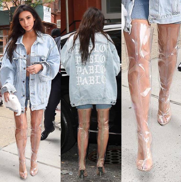 kim kardashian oversized jean jacket