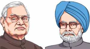 Vajpayee and Manmohan Singh: Both sought cooperation, stressed determination to fight back