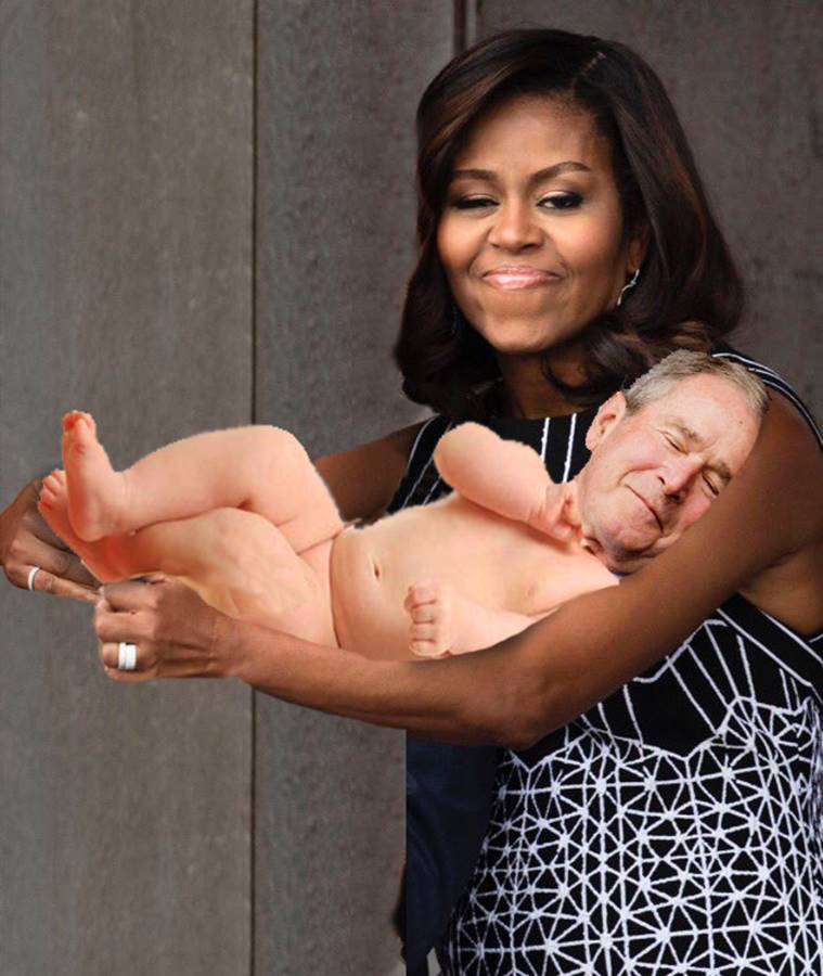 Michelle Obama Gave George W Bush A Bear Hug That Has The Internet Swooning Trending News